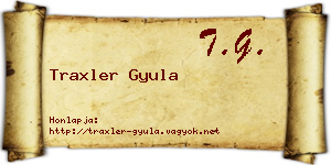 Traxler Gyula névjegykártya